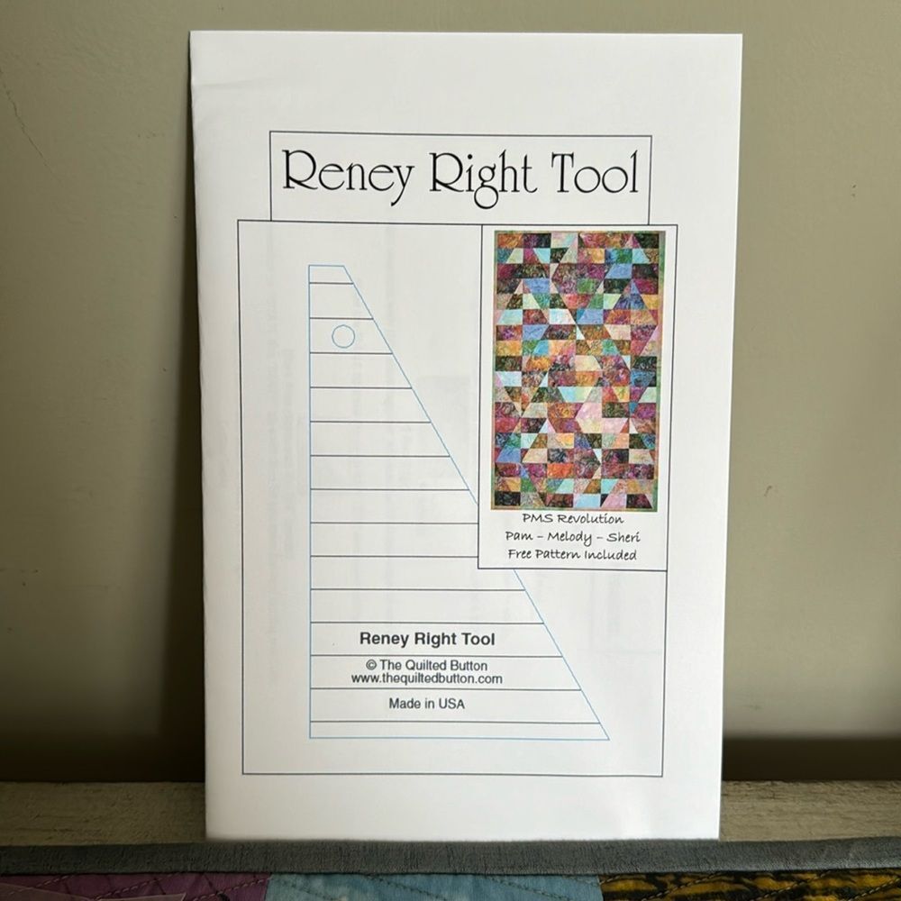 Reney Right Tool Quilting Ruler 30/60/90 Degree NWT